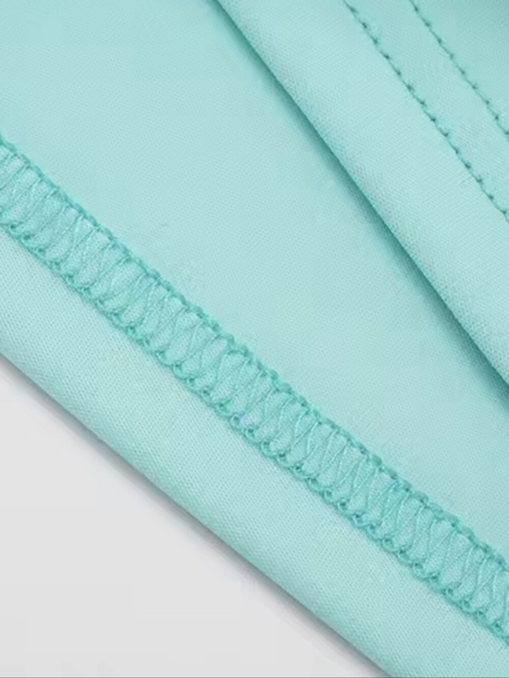Women's Turquoise Halter Tops Ruffled Trim V-neck Ruched Slim Fit Casual - Picture 8 of 12